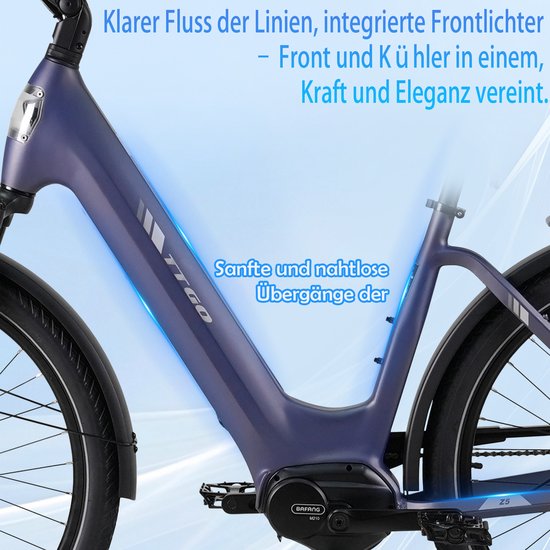 TTGO Z5 E-bike - 25 km/u - 27.5inch - 120km actieradius - 250W motor - 36V18Ah accu - 75NM - Blauw — afbeelding 4
