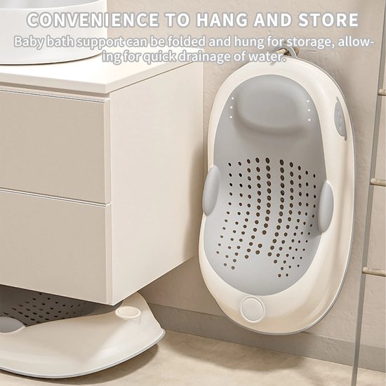 Ascenza Baby Badzitje - Ergonomische Badsteun - Antislip - Verhoogde hoofdsteun - Wit — afbeelding 2