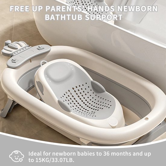 Ascenza Baby Badzitje - Ergonomische Badsteun - Antislip - Verhoogde hoofdsteun - Wit — afbeelding 4