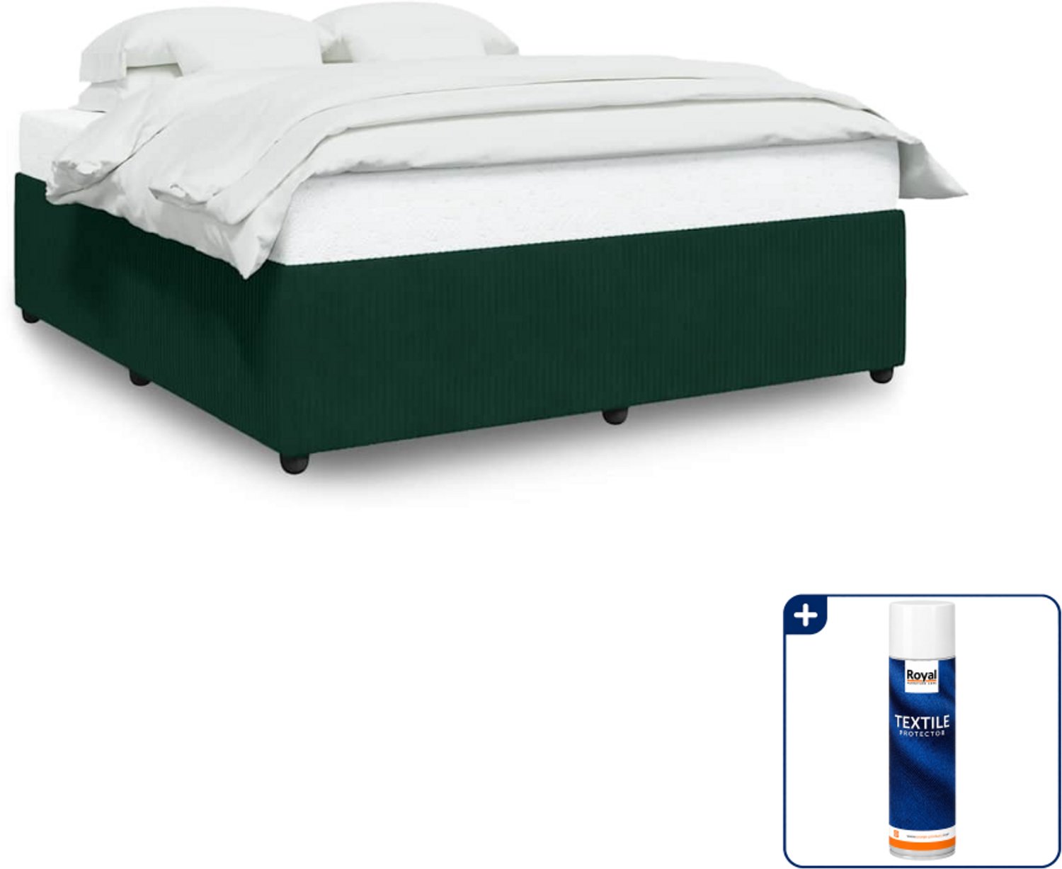 vidaXL bedframe - 200 x 200 cm - fluweel - donkergroen - Inclusief textielbeschermer 500 ml