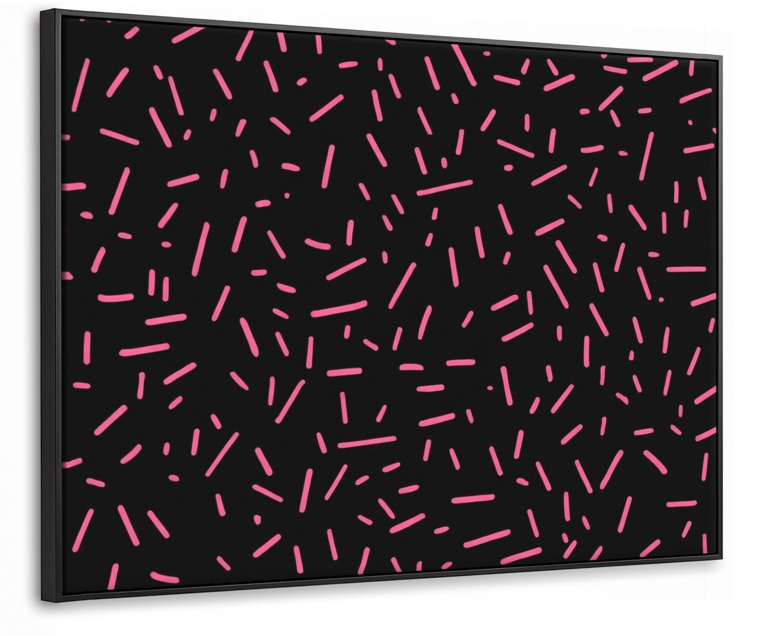 Canvas Schilderij met Baklijst 70x50cm - Gaming - Streepjes - Roze - Abstract - Muurdecoratie woonkamer - Slaapkamer decoratie - Kamer accessoires - Schilderijen op canvas met lijst