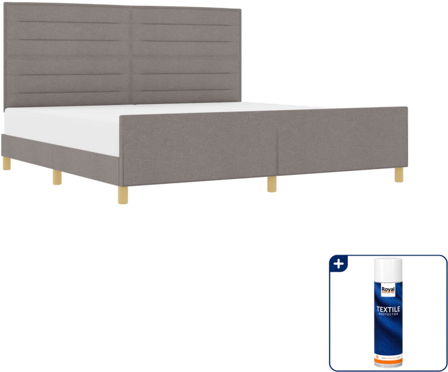 vidaXL bedframe - 200 x 200 cm - taupe - Inclusief textielbeschermer 500 ml
