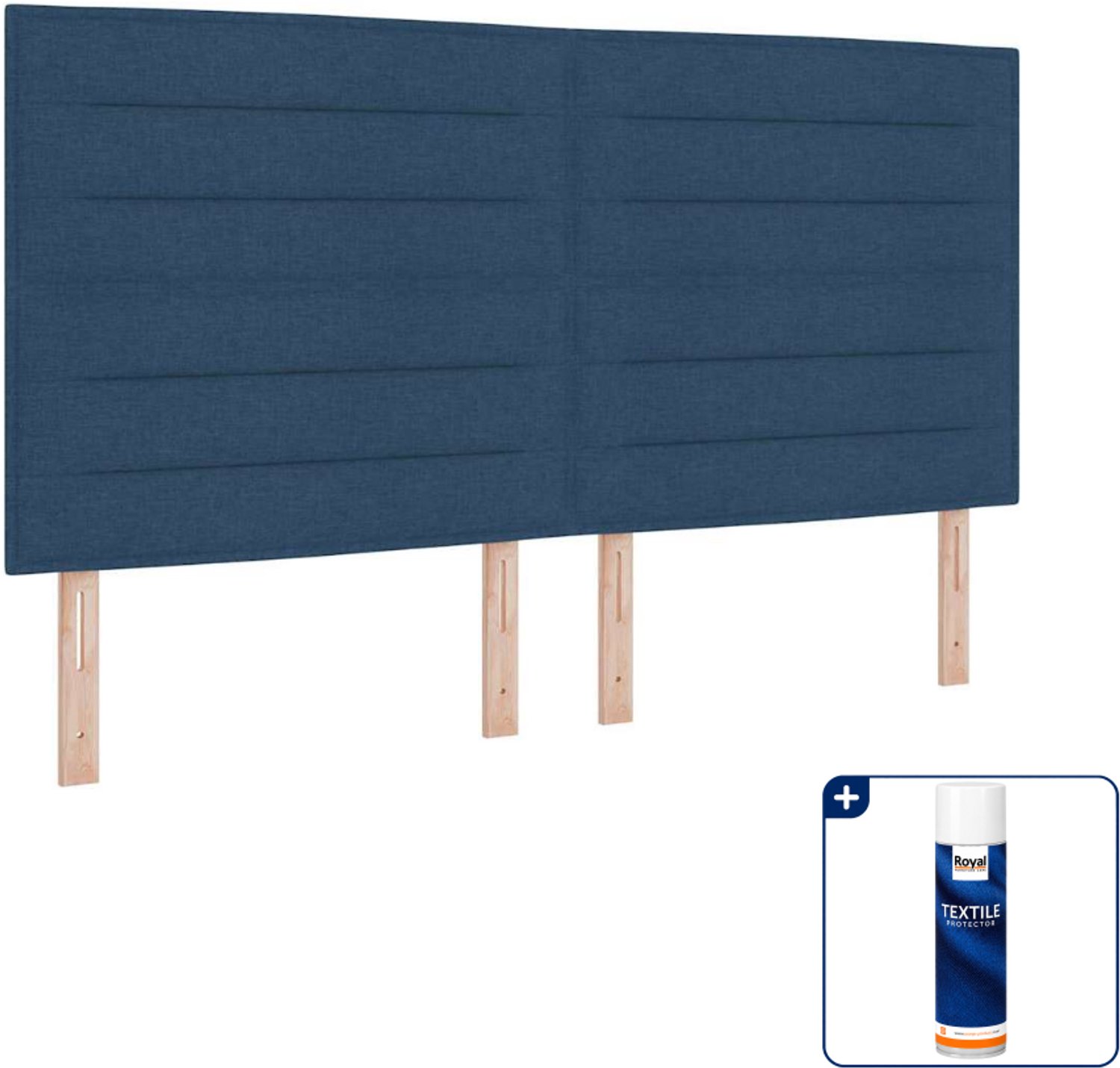 vidaXL Boxspring - Kingsize - 180 x 200 cm - stof - blauw - Inclusief textielbeschermer 500 ml