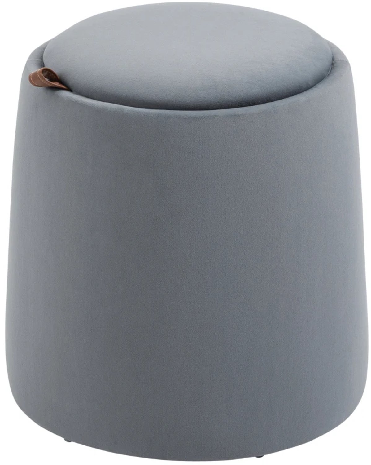 ZYLARO 2-in-1 opbergkruk - Fluwelen look - Afneembaar deksel - Ø 44 x 47,5 cm - Grijs