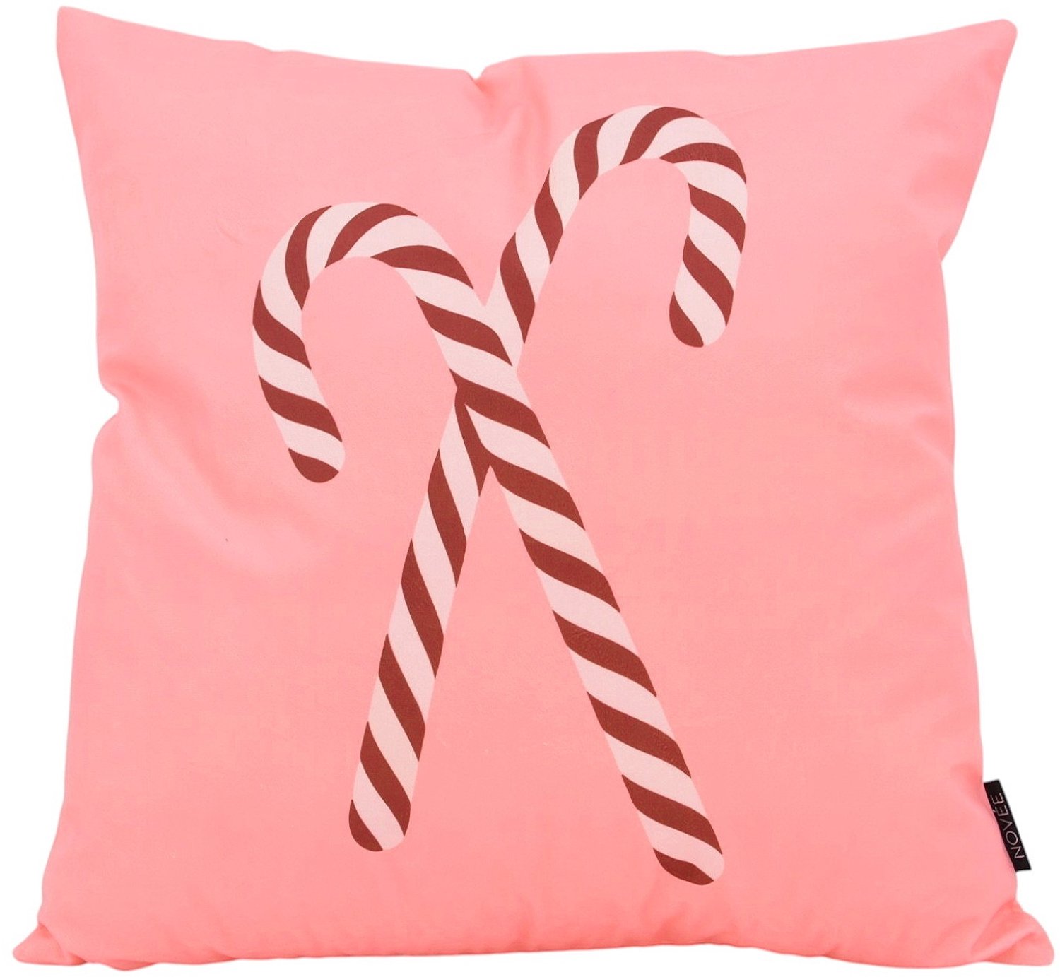 NOVÉE Sierkussen Sweet Candy Cane | 45x45 cm | Katoen/Polyester Roze