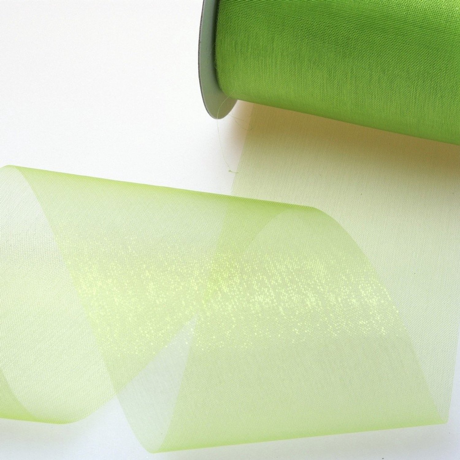 Kristalorganza lint - lichtgroen - 70 mm - 25 meter