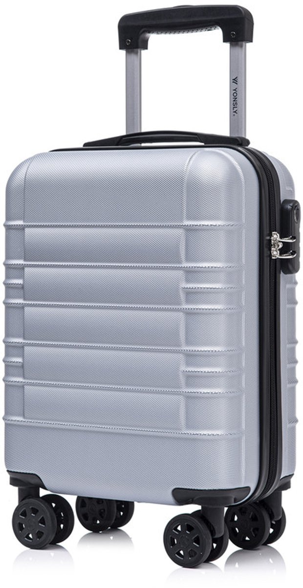 YONSLY Handbagage Koffer - 46x31x20 cm - Reiskoffer 25L - Zilver