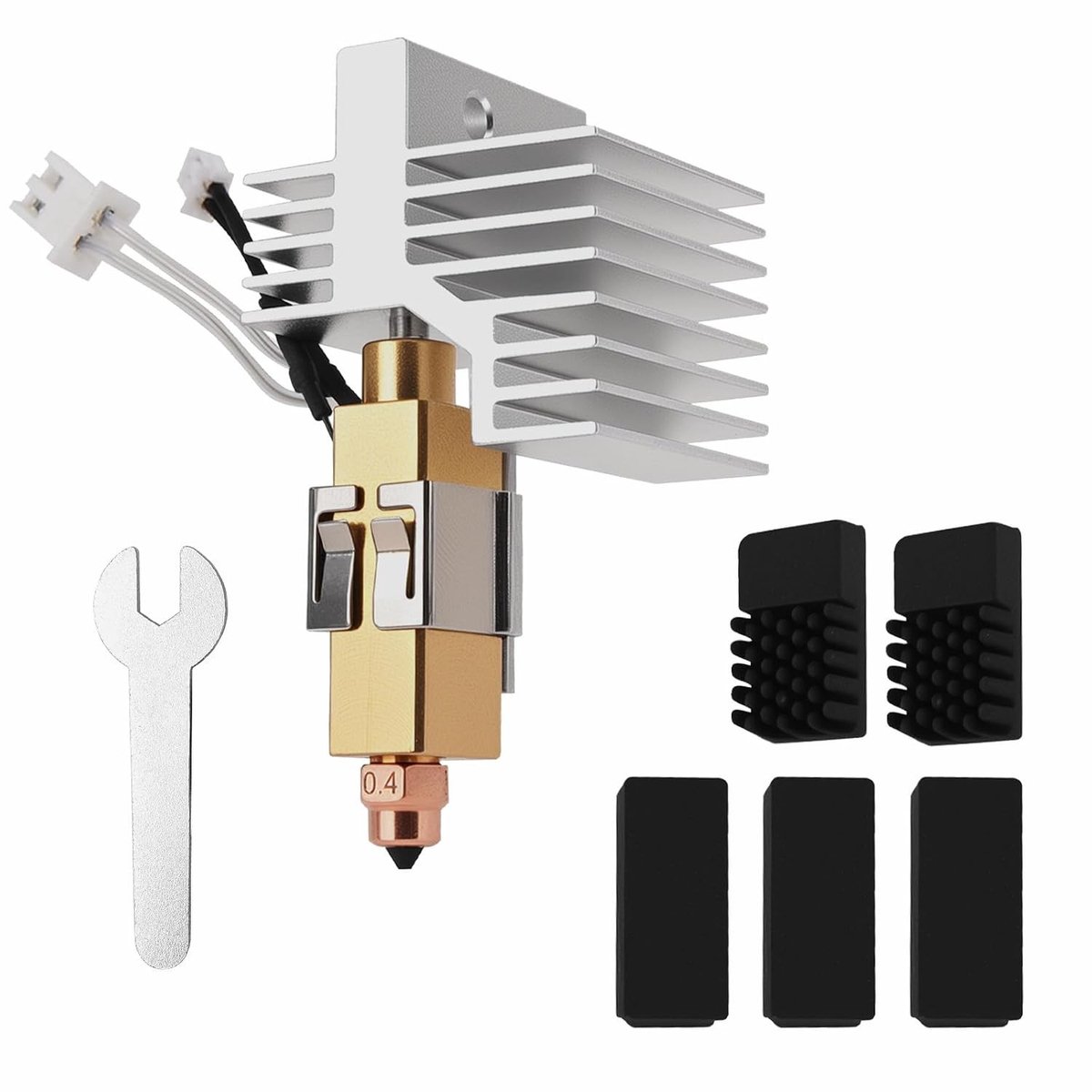 Hotend Kit 0.4mm voor 3D Printers met Siliconen Cover, Nozzle Cleaner en Rood Koper voor Verbeterde Prestaties en Nauwkeurigheid