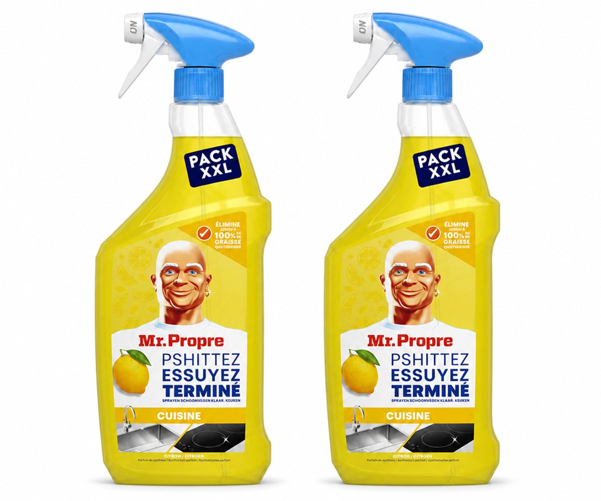 2 x Mr. Propre – Flash Reinheid Spray – Ontvetter & Allesreiniger – Lemon – 800 ml - Bulkverpakking - 2 stuks