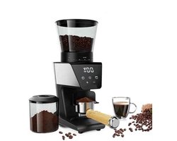 Koffiemolen - Elektrische - 220V - Burr Grinder met 30 Maalstanden - Conische Maalschijven - Instelbare Maalgraad - voor Espresso & Filterkoffie - LCD Display - 90g+ Bonenreservoir - LCD-Scherm met Timer