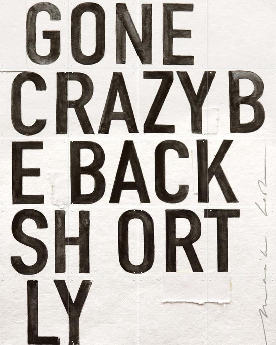 IXXI Gone Crazy, Maaike Koster & My Deer Art Shop - 80 x 100 cm - Gratis ophangtool - Grote wanddecoratie en posters - Typografie, Woonkamer, Grappig