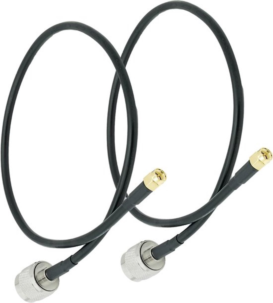 NTHProducts - N Type to Coaxial Cable - Coaxiaal Kabel - 0.5m - 2 Stuks - RF