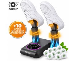 Ketchy Elektrische Schoendroger & Schoenverfrisser – Tegen Stinkende Schoenen & Geurtjes – Voor Sneakers, Sportschoenen & Werkschoenen – Incl. Geurballen