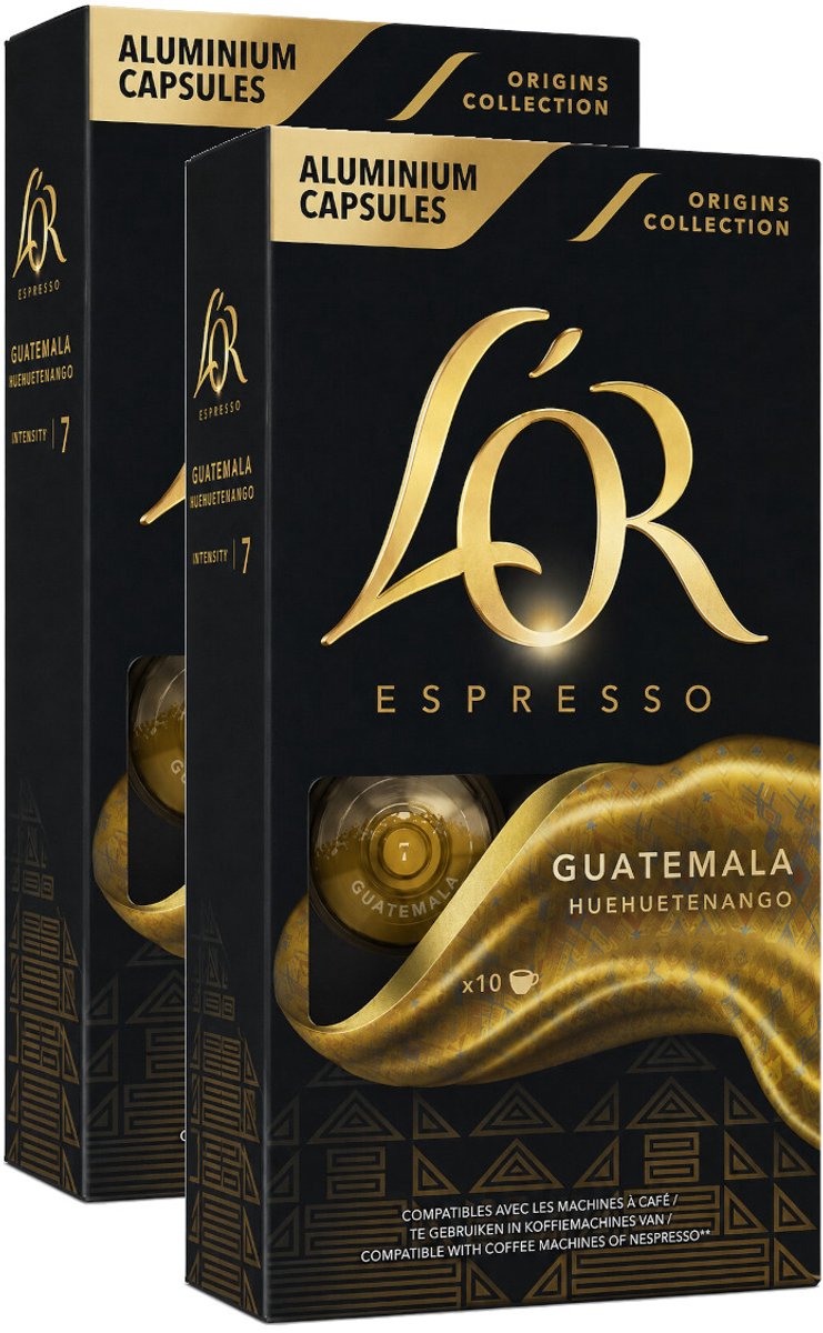 L'Or Espresso Origins Guatemala - Multipack - 20 (2x10) Koffiecups Compatibel met Nespresso Coffee Machine