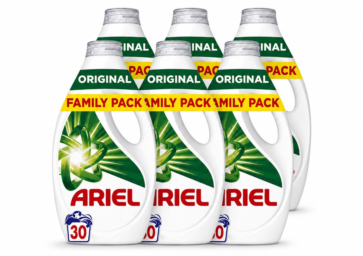 6 x Ariel - Vloeibaar Wasmiddel - Original - 30 Wasbeurten - 1350 ml - Voordeelverpakking - 6 stuks