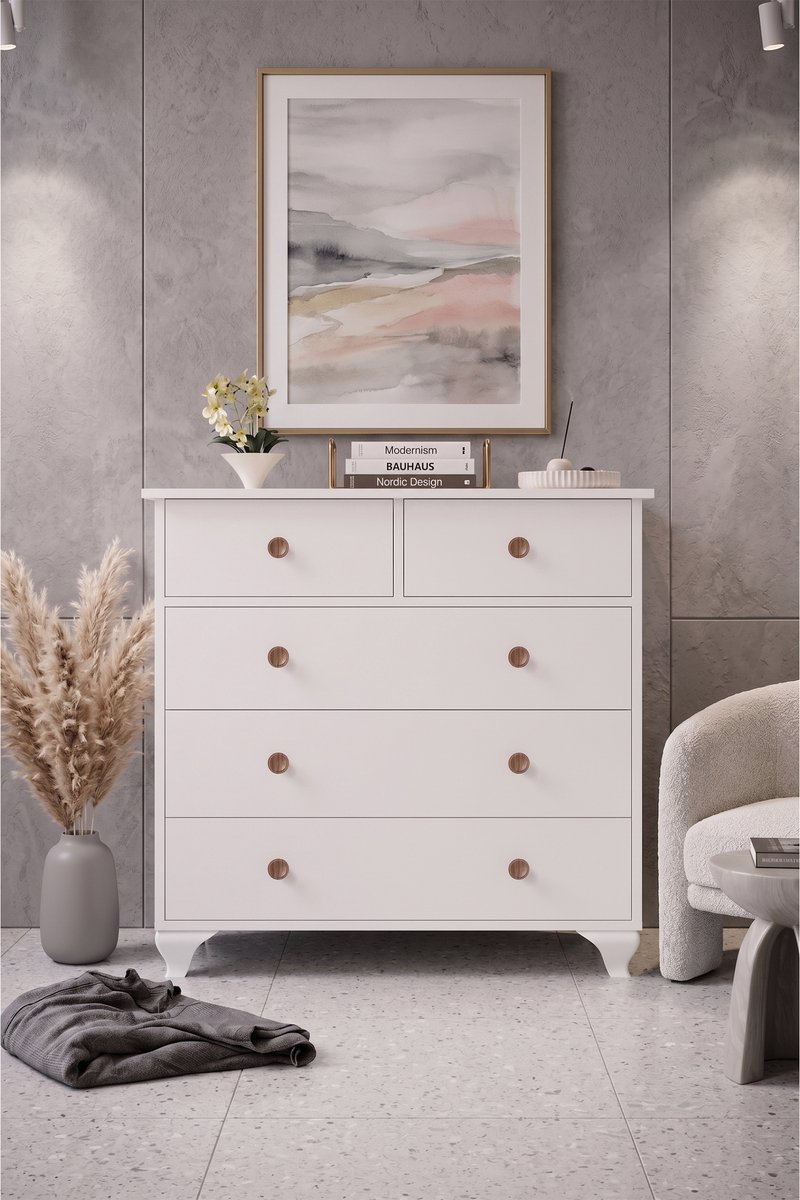 ECEM LADENKAST – Ladekast met Laden – Houten Ladekast – Opbergkast – Ladenkast – Ruime Opbergruimte – Kast voor Slaapkamer, Woonkamer en Hal – Praktische Kast – Moderne Opbergkast voor Kleding, Textiel en Accessoires – Stijlvol Design