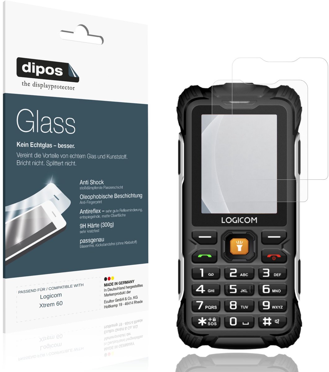 dipos – 2x Matte Pantserfolie geschikt voor Logicom Xtrem 60 | 9H Screenprotector