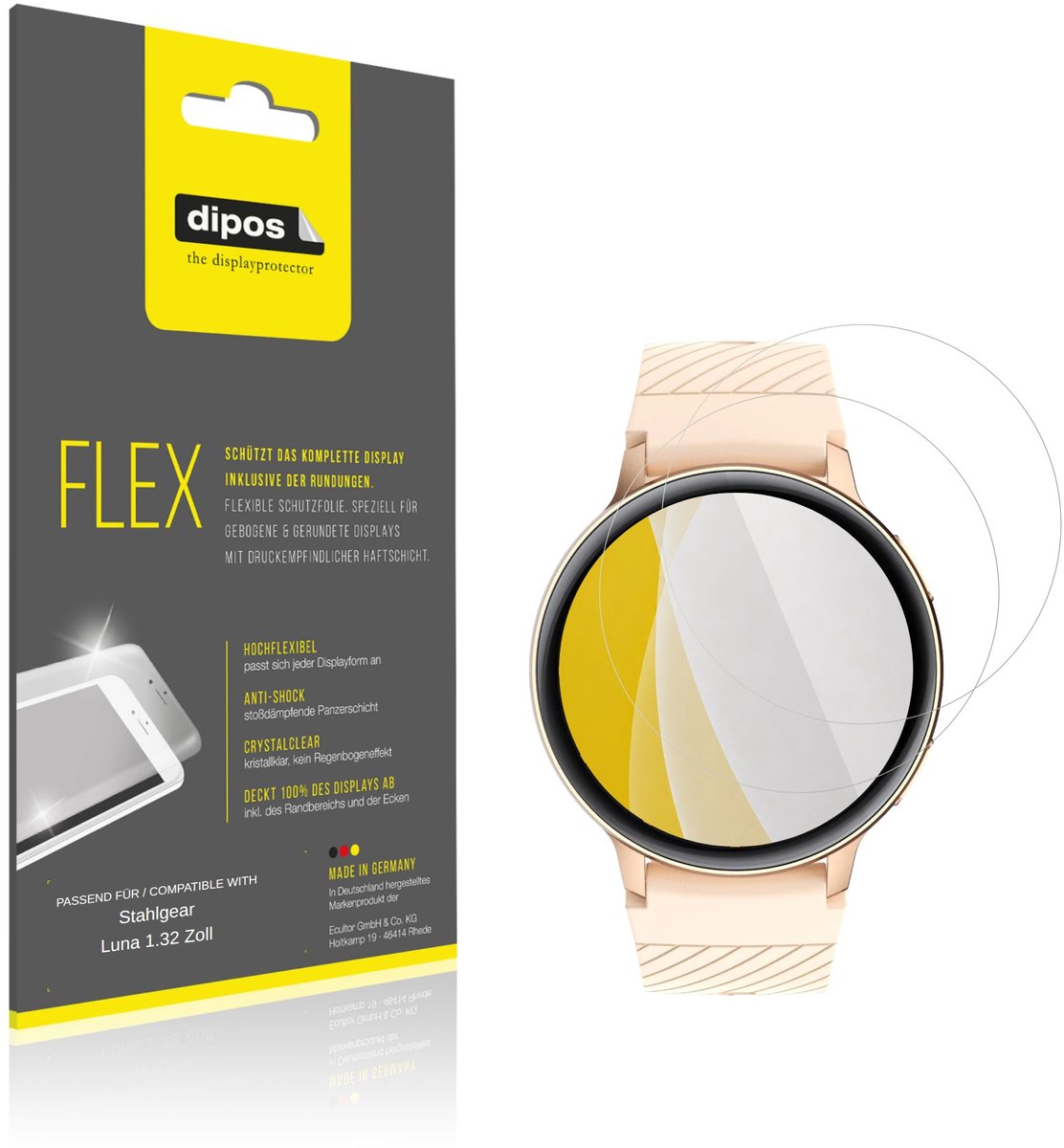 dipos – 2x Beschermfolie geschikt voor Stahlgear Luna 1.32 Inch | 3D Full Cover Screenprotector | 100% Passend