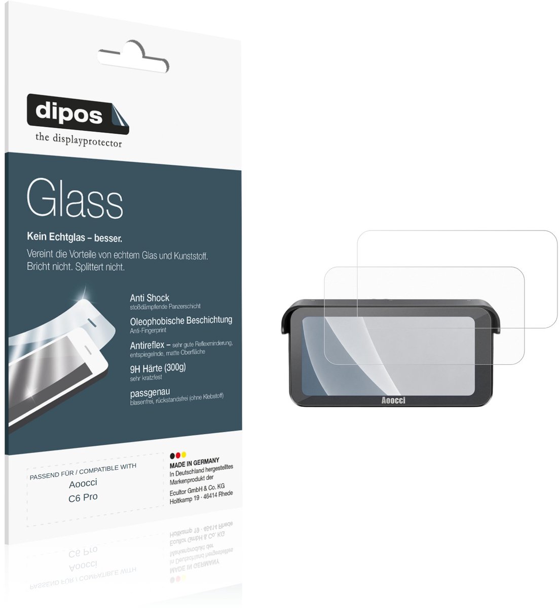 dipos – 2x Matte Pantserfolie geschikt voor Aoocci C6 Pro | 9H Screenprotector