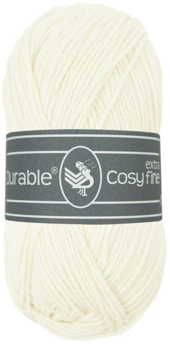 10 x Durable Cosy extra fine - katoen en acrylgaren - Ivory (326) - haakgaren/breigaren - naald 3 a 3,5mm