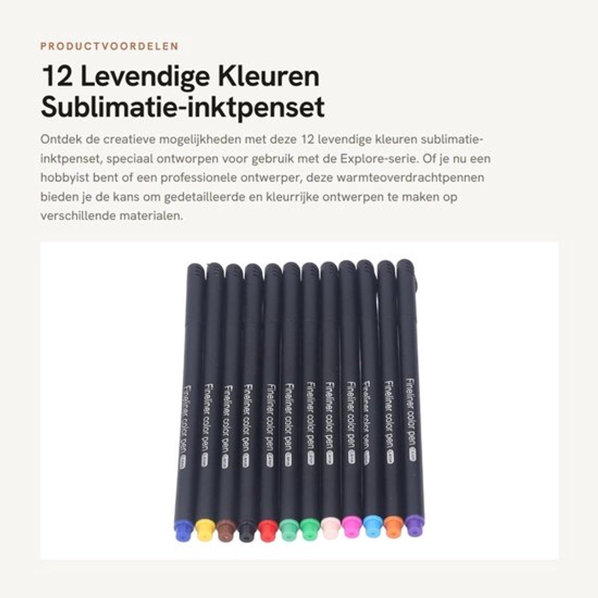 Dailygoods - 12 Levendige Kleuren - Sublimatie-inktpenset - Professionele