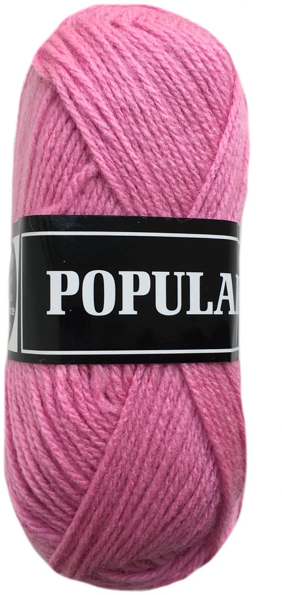 Beijer Populair acryl garen - hortensia roze (78) - 1 bol haakgaren/breigaren - naald 3,5 a 4mm
