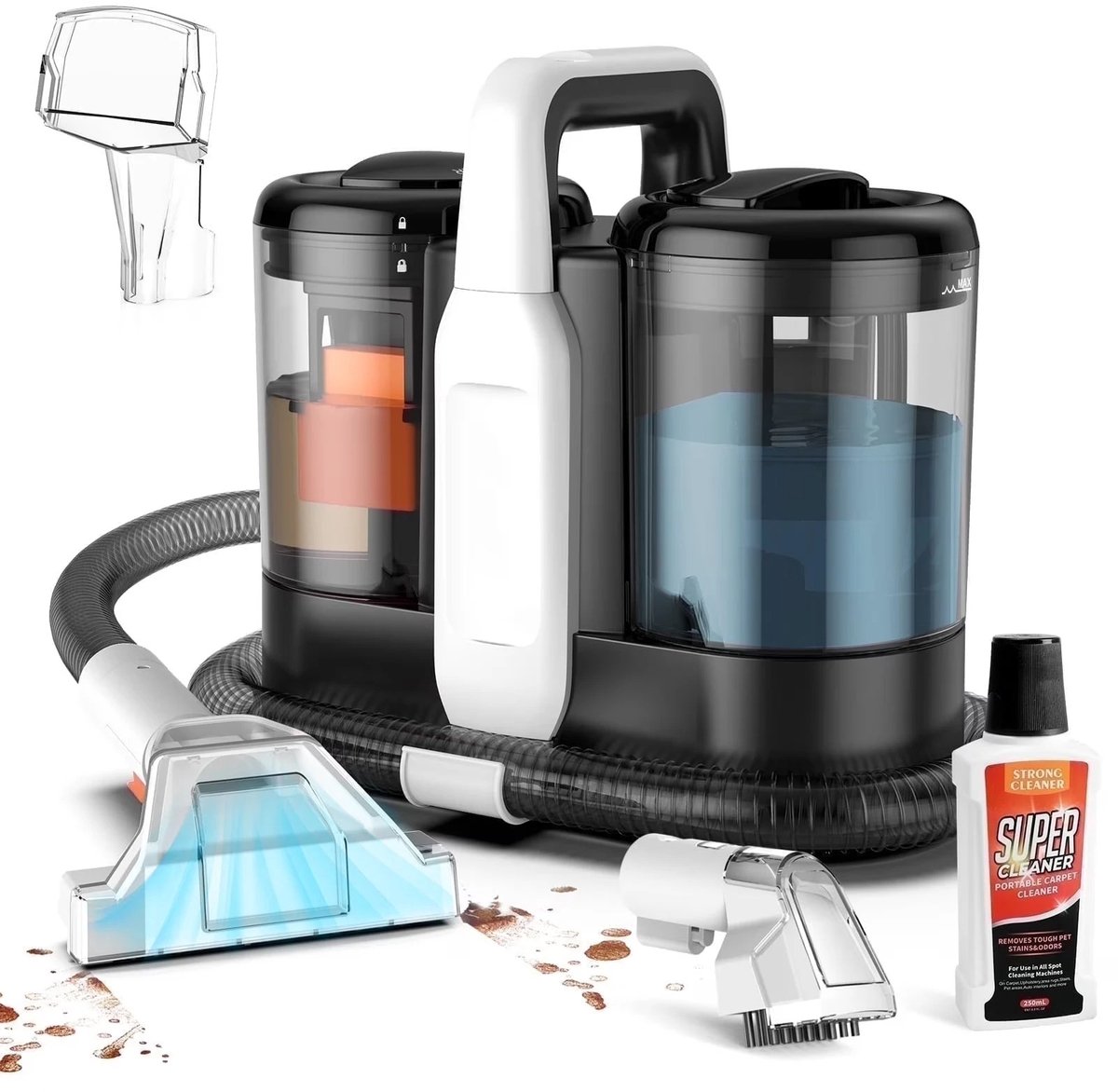 Nyoz tapijtreiniger - Vlekkenreiniger - Meubelreiniger - 500 W - 11 kPa zuigkracht - 1,5 L watertank - Voor tapijt en bekleding