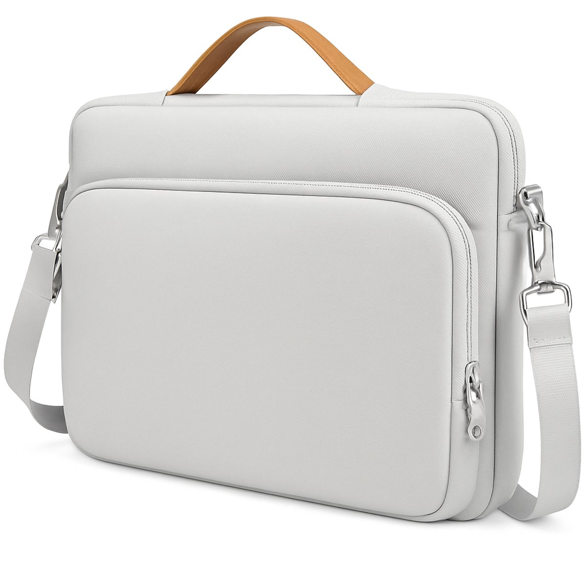 Ibenzoa ® Laptoptas 15,6 inch - Aktetas - Full-Air Cushion bescherming - Waterdicht - YKK-ritssluiting - Wit