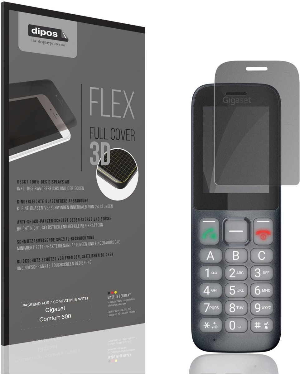 dipos FLEX – Matte Privacy Screenprotector geschikt voor Gigaset Comfort 600 | Volledige Schermbescherming | Case-Friendly