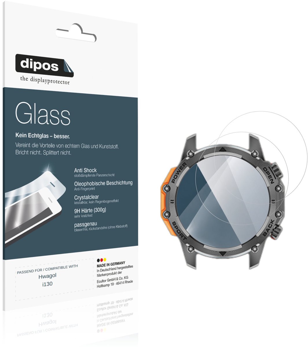dipos – 2x Pantserfolie geschikt voor Hwagol i130 | 9H Screenprotector