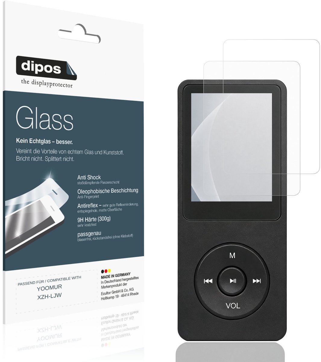 dipos – 2x Matte Pantserfolie geschikt voor YOOMUR XZH-LJW | 9H Screenprotector