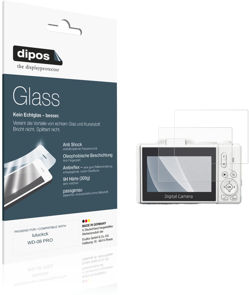 dipos – 2x Matte Pantserfolie geschikt voor luluckck WD-08 PRO | 9H Screenprotector