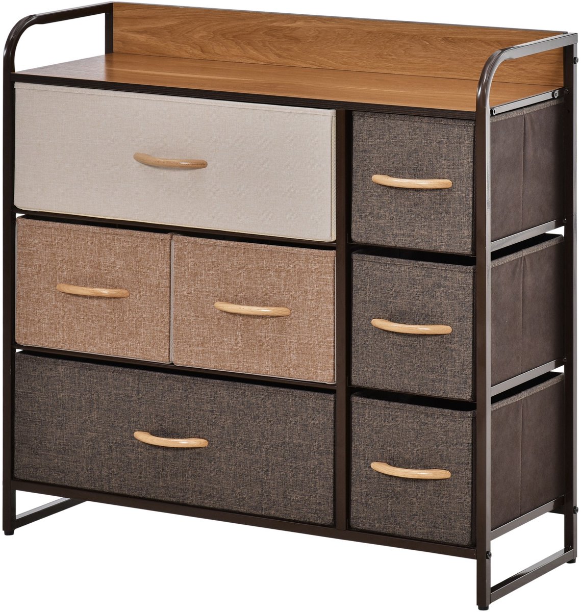 HOMCOM-stoffen commode-polyester-80x29x78,5cm-multicolor