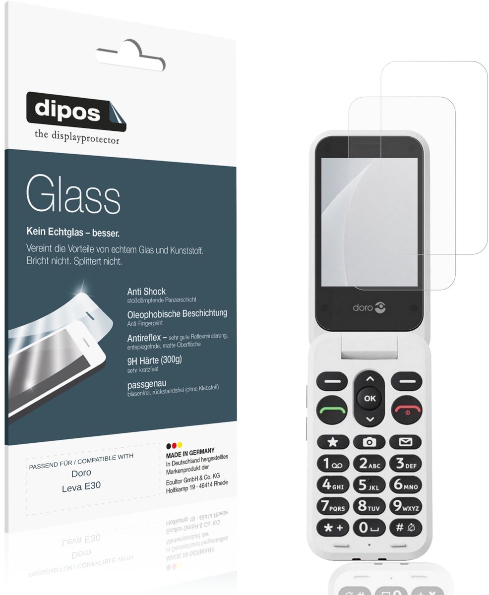 dipos – 2x Matte Pantserfolie geschikt voor Doro Leva E30 | 9H Screenprotector