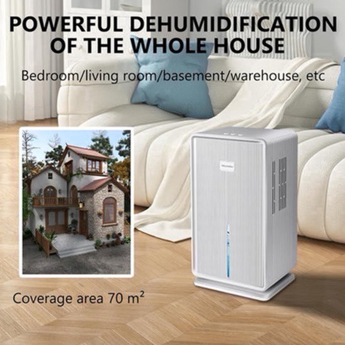 Elektrische Luchtontvochtiger – Ontvochtiger – Vochtvreter – Air Dehumidifier – Vochtverwijderaar – 1 Liter Per Dag – Fluisterstil Onder 40 dB