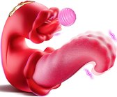 SF Toys RoseLick - 3-in-1 Tong vibrator - Neerwaartse Tong - 10 Likbewegingen en 10 Vibratiestanden - IPX6 - Rood