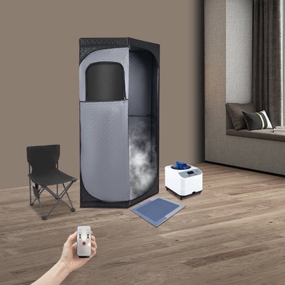 Draagbare Stoomsauna - 1350 W Vermogen - 3 L Waterreservoir - Satijn Katoen - Voor Ontspanning En Wellness