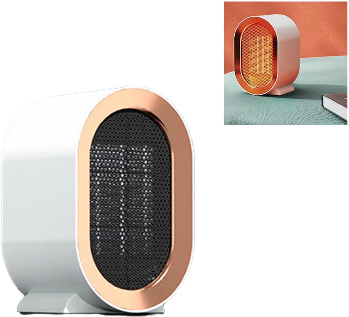 Draagbare elektrische kachel voor binnen - Tafelmodel ventilatorkachel - Kachel - Elektrische kachel - Kachel - Ventilatorkachel - 13*12*20 cm - Geschikt voor slaapkamers, kantoren, woonkamers, enz. - Wit