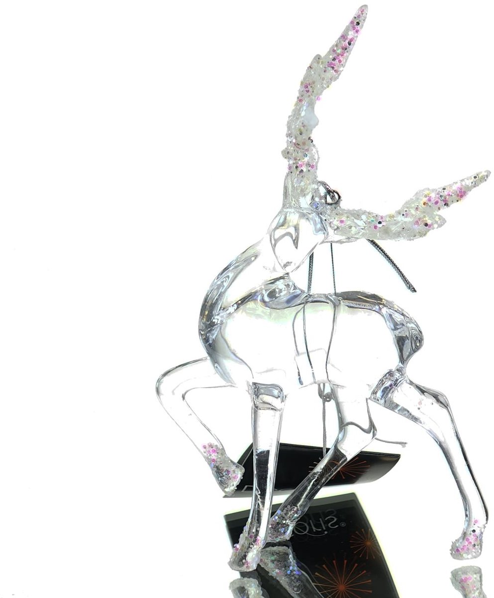 Kaemingk kerst hert transparant gebogen poot 17 cm - acryl