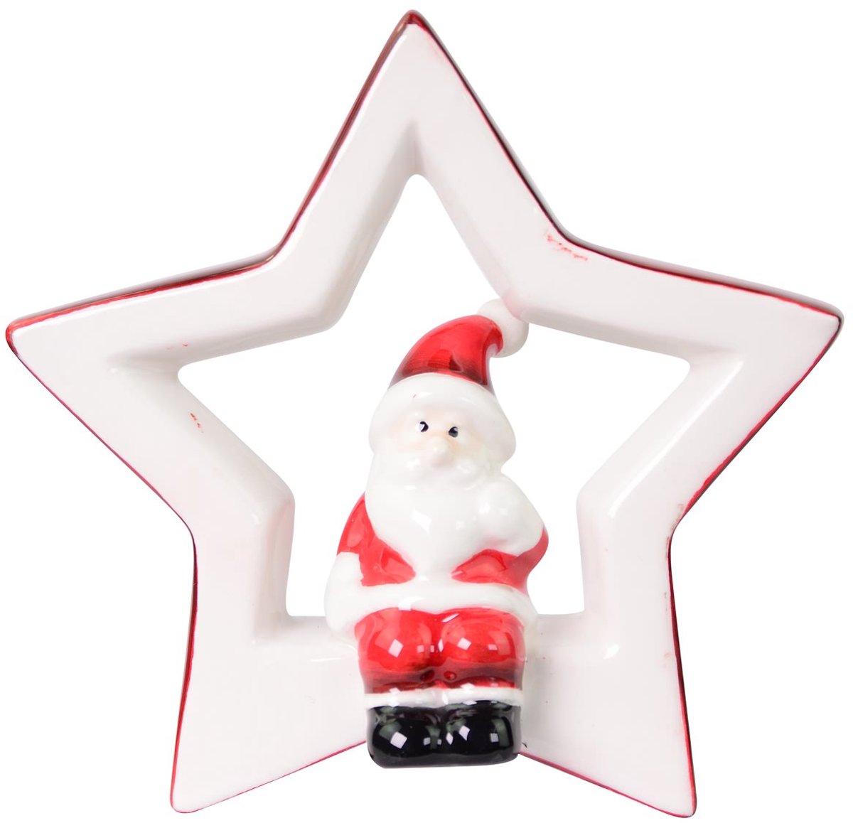 Riffelmacher & Weinberger kerstman in ster rood wit Ø 10,5 cm