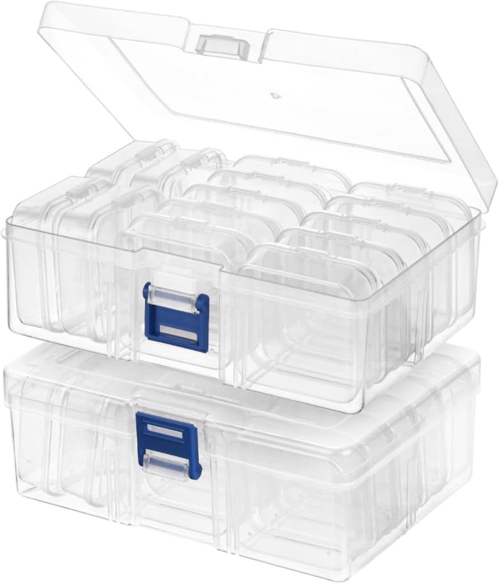 Opbergdoos - Set van 30 - Kunststof - Transparante Opbergbakjes