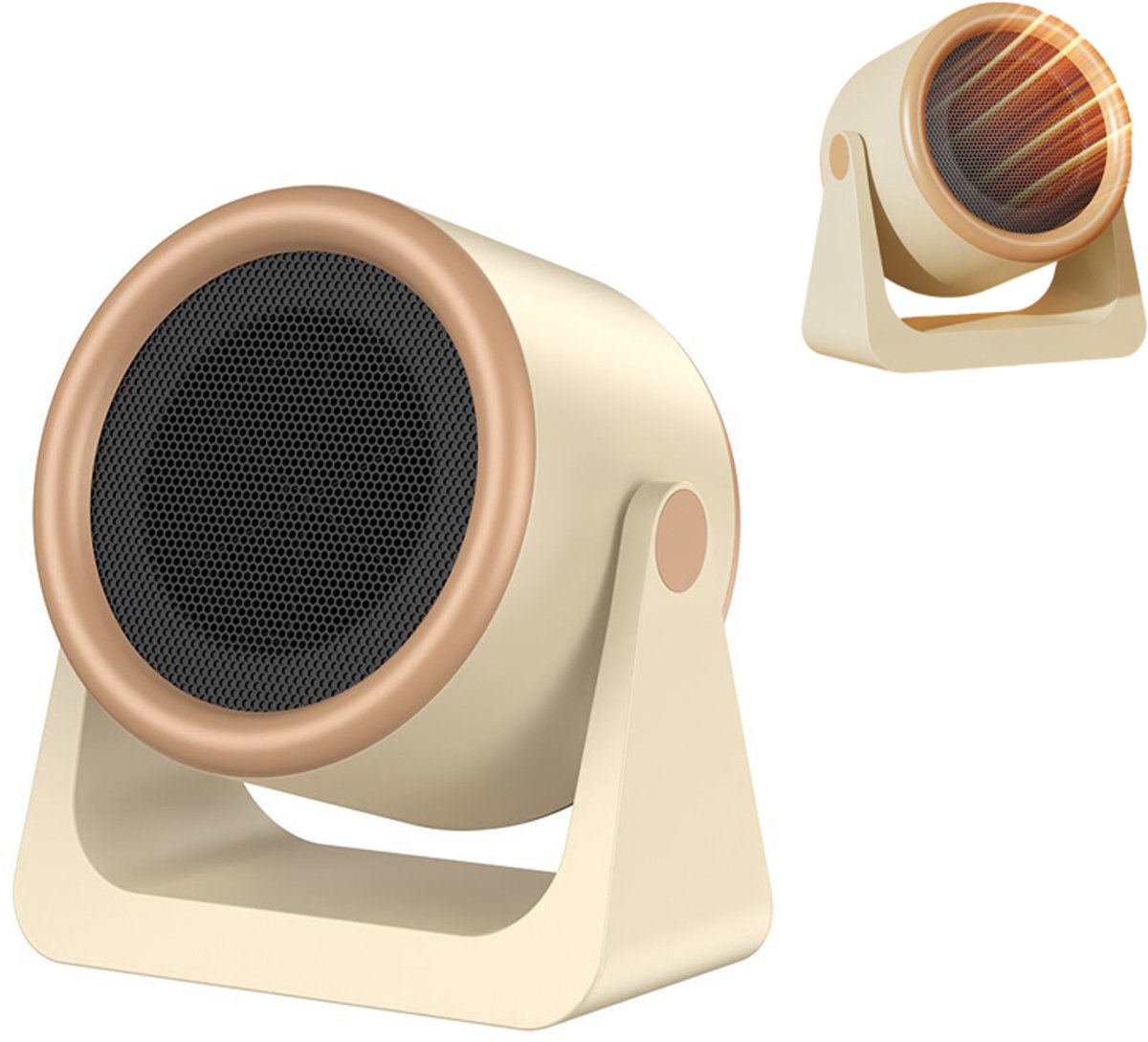 Draagbare elektrische kachel - Tafelmodel ventilatorkachel - Elektrische kachel - Draagbare tafelkachel - Kachel - Ventilatorkachel - 15*14,3*9,3 cm - Geschikt voor slaapkamers, woonkamers, keukens, eetkamers, enz. - Geel