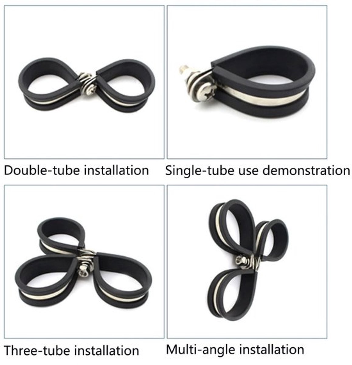 Allecto - Kabelklem 6 mm - Rubber gewatteerde slangklem - 30 stuks