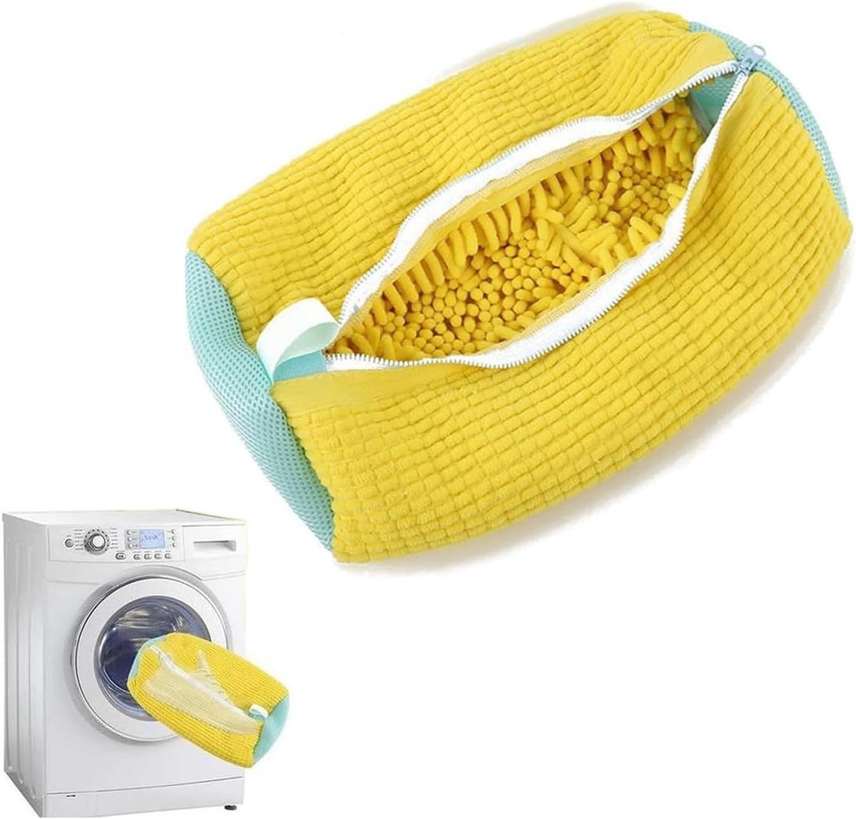 Schoenwaszak voor de wasmachine, duurzame en herbruikbare tas voor sneakers en sportschoenen, met premium rits en ideaal voor canvas schoenen