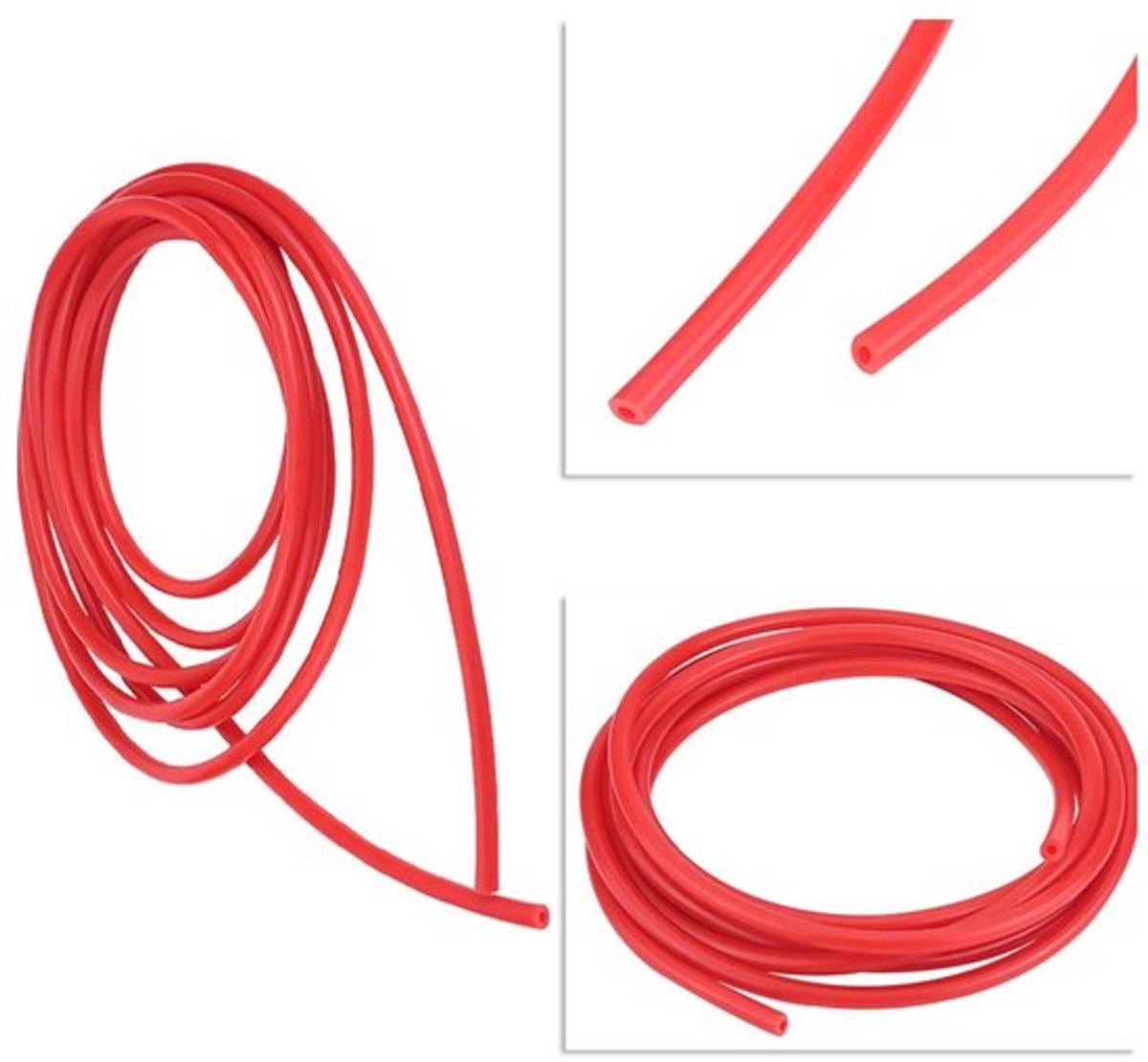 Dailygoody - Qiilu 4mm Siliconen Turbo Slang - 5 Meter Universele Vacuümslang (Rood)