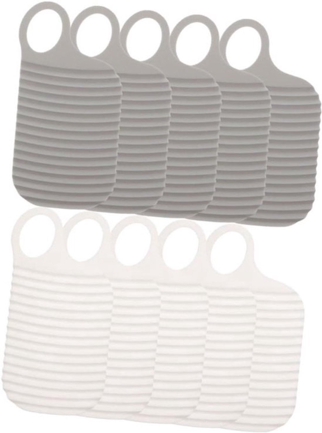 Witte Wasborden - Wasbord voor op reis - Handwas van kleding - Draagbaar ontwerp - 10 Stuks - Grijs