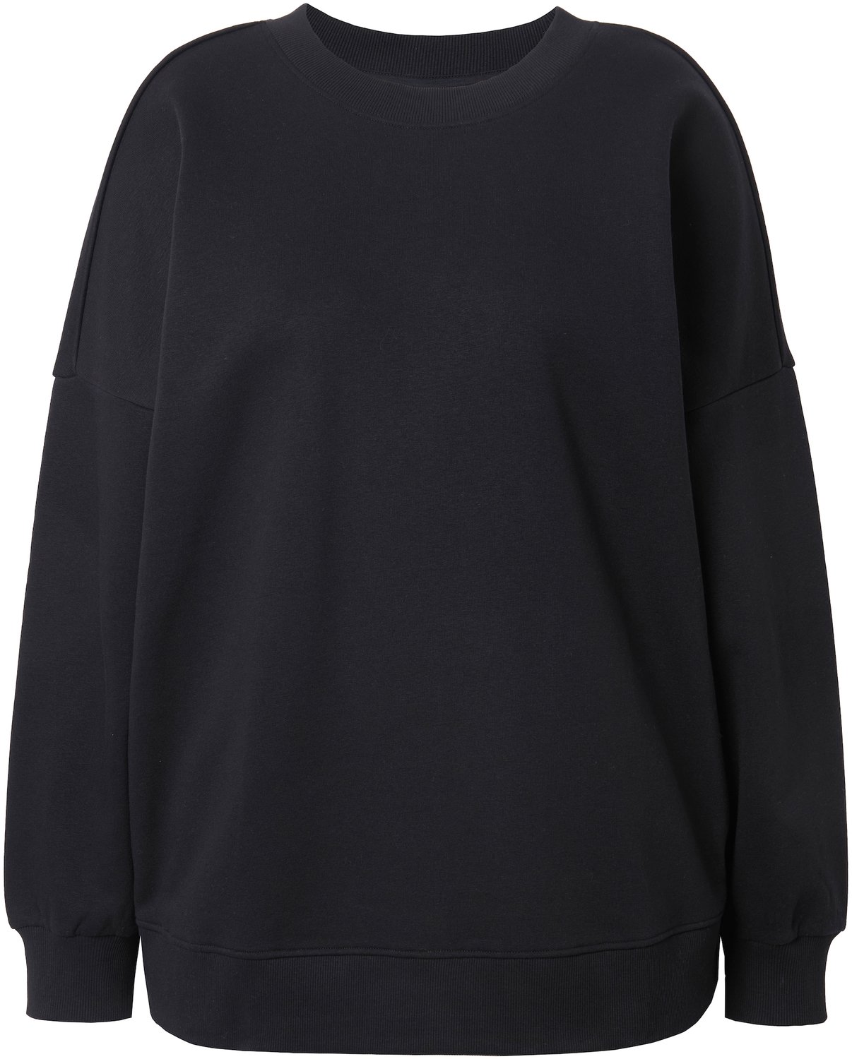 Studio Untold - Dames - Sweatshirt oversized model extra lang OEKO-TEX - Zwart - Maat 58+