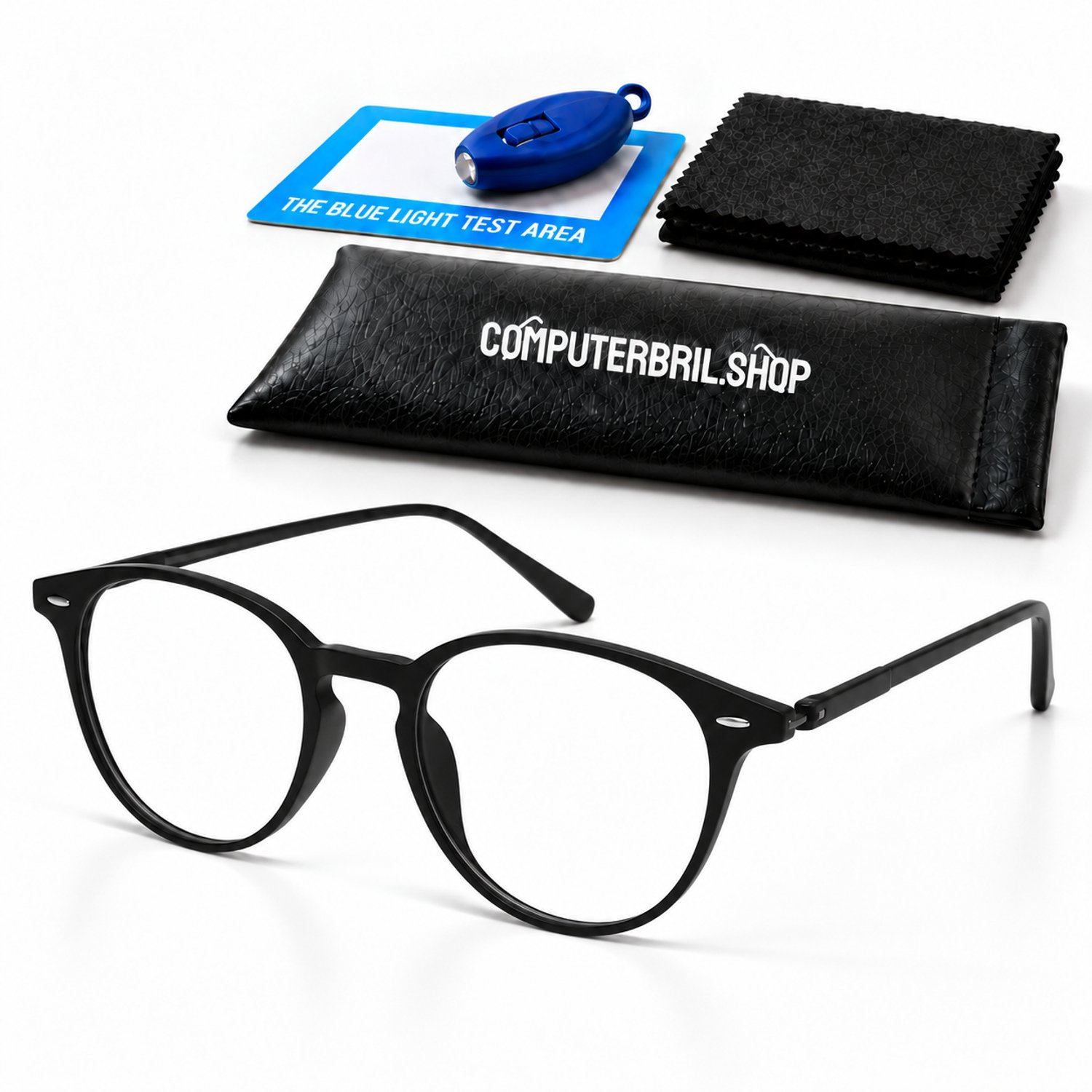 computerbril.shop® Beeldschermbril | MATEØ | Zwart | Blue Filter Glasses | Anti Blauw Licht Bril Zonder Sterkte 0.00