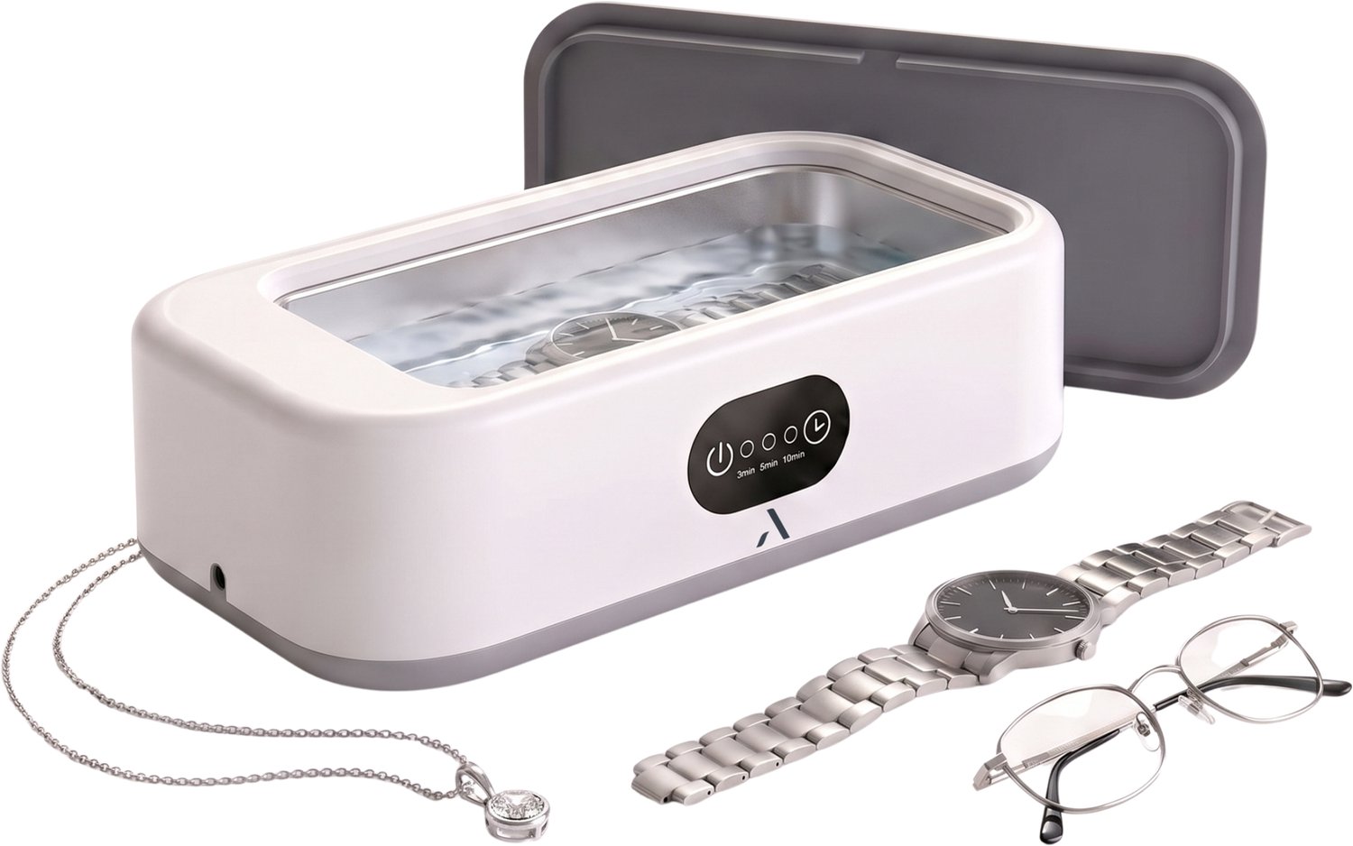 AVORYN Ultrasoon Reiniger - 640ml - Brillenreiniger - Gebitsreiniger voor kunstgebit - Sieraden reiniger - RVS - IPX-6 Waterdicht - Kunstgebit reiniger - Brillenbad