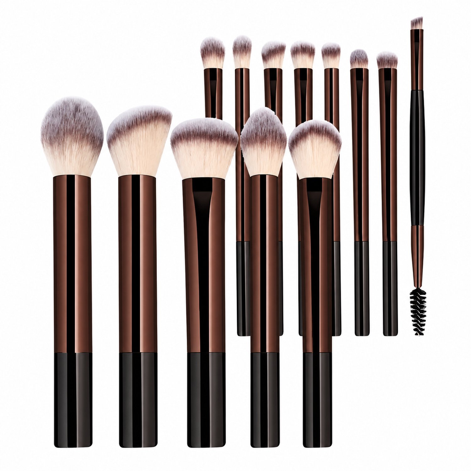 Veya Make up kwasten 13-delig - Set - Kwastenset - Tijdloos stijlvol ontwerp - Donkerbruin - Voor gezicht en ogen - Complete set